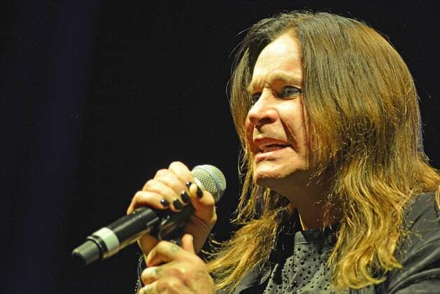 ITAR-TASS: MOSCOW, RUSSIA. JUNE 1, 2014. Vocalist Ozzy Osbourne of the British rock band Black Sabbath perform at Moscow s Olympiysky Sports Complex.  Aufmacher 140653
