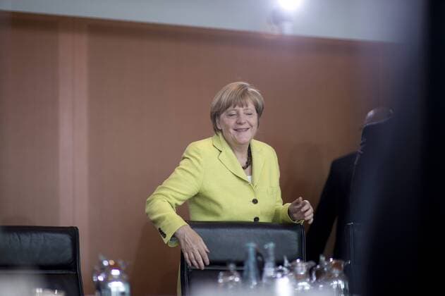Angela Merkel, Kabinettssitzung DEU, Deutschland, Germany, Berlin, 16.07.2014 Angela Merkel , Bundeskanzlerin und Bundesvorsitzende der CDU, vor der Kabinettssitzung im Berliner Kanzleramt. Kabinettsitzung, Bundeskanzleramt, Kabinett, Bundeskabinett, Bundespolitik, Deutsche Politik, Politiker, Portrait, Portraet, 2014. Angela Merkel, Chancellor and leader of the CDU, during a cabinet meeting at the chancellor office in Berlin. Politics, Germany, political, Politician