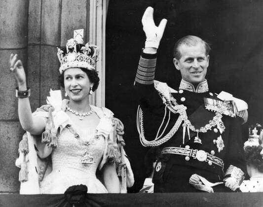 June 2, 1953 - London, England, U.K. - QUEEN ELIZABETH II has been crowned at a coronation ceremony in Westminster Abbey in London. In front of more than 8,000 guests, including prime ministers and heads of state from around the Commonwealth, she took the Coronation Oath and is now bound to serve her people. PICTURED: Elizabeth II and PRINCE PHILIP after the coronation. London United Kingdom  - ZUMAk09