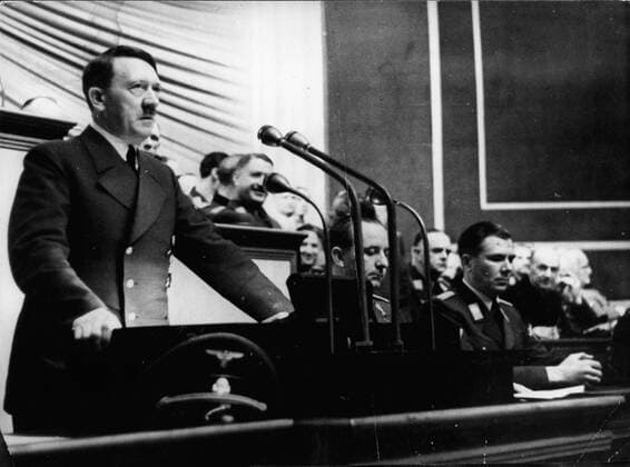 IMAGO History, Zweiter Weltkrieg: 1939 - 1945 May 5, 1941 - Berlin, Germany - Leader of the Nazi Party and chancellor of Germany, ADOLF HITLER speaking at the Reichstagssit. Berlin Germany  - ZUMAk09