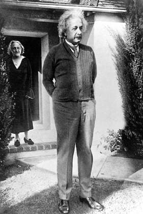 Jan. 1, 1932 - Pasadena, CA, U.S. - Jewish, German-born theoretical physicist ALBERT EINSTEIN with his wife Elsa. Einstein who s widely regarded as the most important scientist of the 20th century and one of the greatest physicists of all time, produced much of his remarkable work during his stay at the Patent Office and in his spare time. He played a leading role in formulating the special and general theories of relativity; moreover, he made significant contributions to quantum theory and statistical mechanics. Pasadena United States of America  - ZUMAk09
