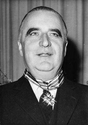 May 8, 1960 - Location Unknown - GEORGES POMPIDOU (1911-1974) was a French politician who served as the Prime Minister of France and later President of the French Republic. PICTURED: Close-up of Georges Pompidou. n a n a  - ZUMAk09