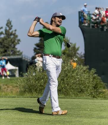 July 18, 2014 - Stateline, Nevada, U.S. - Actor OLIVER HUDSON plays at Edgewood Tahoe on the first day of competition at the 25th Annual American Century Championship. Stateline U.S. - ZUMAce6