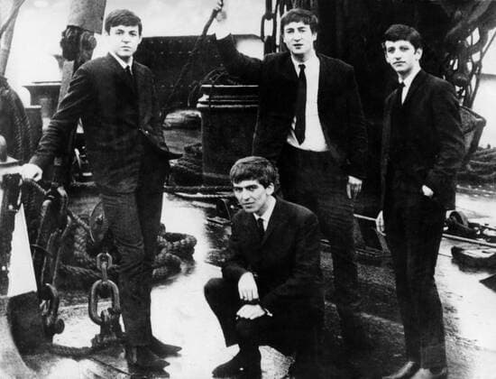Jan. 1, 1965 - London, England, U.K. - THE BEATLES pictured on a Jersey Ferry: PAUL MCCARTNEY, GEORGE HARRISON, JOHN LENNON, and RINGO STARR. One of the most commercially successful and critically acclaimed bands in the history of popular music, the Beatles led the mid-1960s musical British Invasion into the United States. London United Kingdom  - ZUMAk09