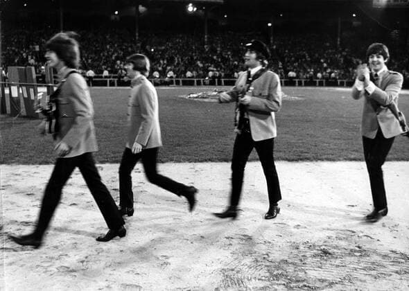 Apr. 19, 1965 - New York, NY, U.S. - A hither to unpublished picture of THE BEATLES during their wildy successful concert at the Shea Stadium in New York. New York U.S.  - ZUMAk09