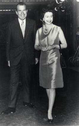 Feb 25, 1969 - London, England, United Kingdom - RICHARD NIXON (January 9, 1913 Ð April 22, 1994) was the 37th President of the United States (1969Ð1974), having formerly been the 36th Vice President of the United States (1953Ð1961). A member of the Republican Party, he was the only President to resign the office as well as the only person to be elected twice to both the Presidency and the Vice Presidency. with QUEEN ELIZABETH.. London United Kingdom  - ZUMAk09