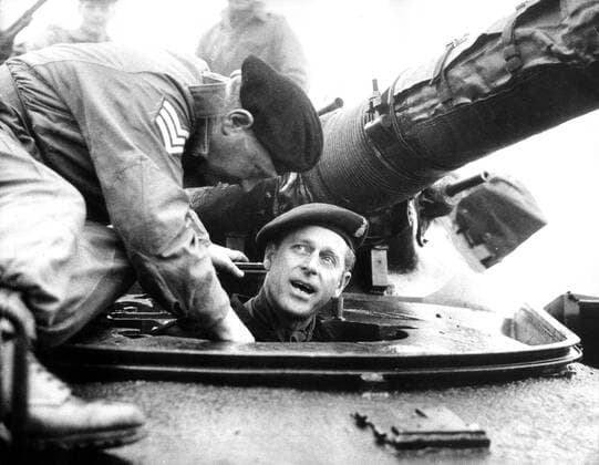 Mar. 20, 1969 - Bovingdon, England, U.K. - Originally a royal Prince of Greece and Denmark, PRINCE PHILIP renounced these titles shortly before his marriage. On 20 November 1947, he married Princess Elizabeth, the heiress presumptive to King George VI. PICTURED: PRINCE PHILIP as Colonel-in Chief in a Chieftain tank of Queen s Royal Irish Hussars. Bovingdon UK  - ZUMAk09