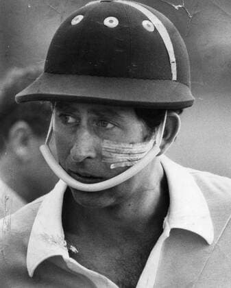 May 1, 1980 - London, England, U.K. - PRINCE CHARLES playing polo at Windsor Great Park with nine stitches on his face. London UK  - ZUMAk09
