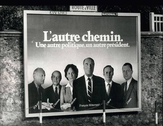 Mar. 18, 1981 - Francois Mitterrand Presidential Campaign Poster Paris  - ZUMAk09
