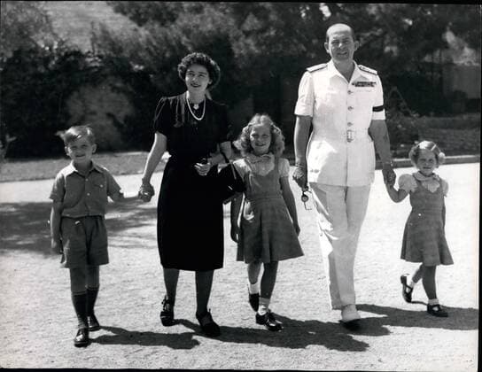 Dec. 12, 1967 - King Constantine Flies To Rome: After failing to overthrow the eight-month old military government, 27-year old King Constantine and other members of the Greek Royal Family flew to Rome early today. Photo Shows: This picture of King Constantine, was taken in the grounds of the Royal Palace in Athens in 1947 - when he was seven years of age. With him in this picture are the late King Paul, Queen Frederika, and his sisters, princess Sophia and Princess Irene.  - ZUMAk09