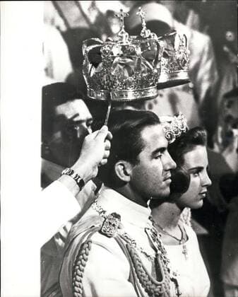Dec. 14, 1967 - King Constantine Files To Rome: After failing to overthrow the eight-month old military Government, 27-year old King Constantine of Greece, and other members of the Greek Royal Family, fled to Rome early today. Photo shows: This picture shows King Constantine and Queen Anne Marie during their wedding in Athens cathedral in 1964.  - ZUMAk09
