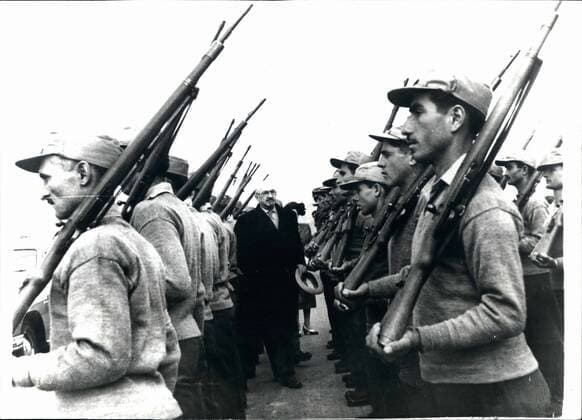 Nov. 26, 1968 - Israel President, Chaim Weizmann inspects troops  - ZUMAk09