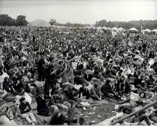 Jun. 27, 1971 - Hippie Police Seize 100 Pop Fans At A Pop Festival In Reading: Detectives in hippie gear searched hundreds of teenagers for drugs at the Reading Pop Festival yesterday. More than 100 fans were arrested. It was estimated that some 20,000 fans camped out despite the heavy rain. Photo shows Part of the great crowd of fans attended the Reading Pop Festival yesterday.  - ZUMAk09
