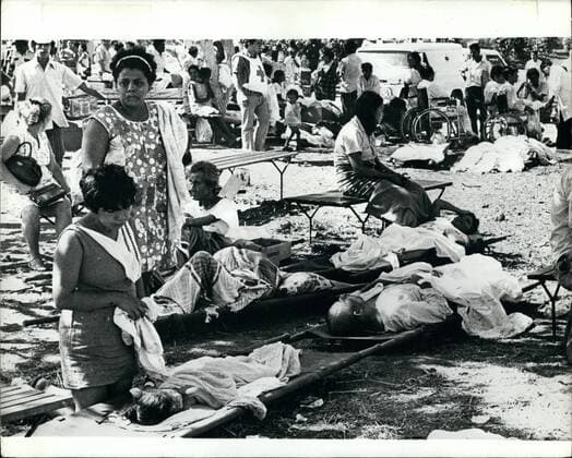 Jan. 01, 1973 - Eart Quake in Nicaragua. photo shows Some of the injured being tended after the disastrous earthquake last month in Managua, capital of Nicaragua.  - ZUMAk09
