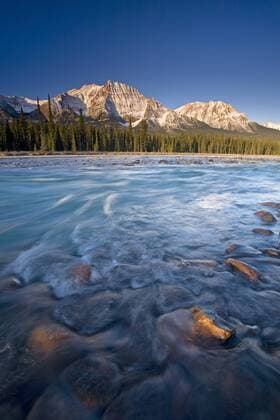 Sunrise at Athabasca River and Mount Fryatt in Jasper National Park, Alberta, Canada  acp24544 AllxCanadaxPhotos