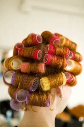 30 year old woman red hair with rollers, Montreal, Quebec, Canada  acp13931 RoderickxChen