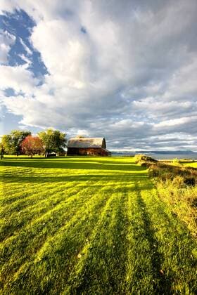 Wooden barn, Charlo, Acadian Coast, New Brunswick, Canada  acp49862