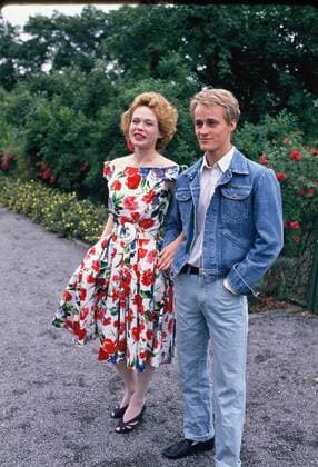 Die Schauspieler Jürgen Vogel und Renate Krössner am Set bei einem Fototermin am 01.08.1988.
