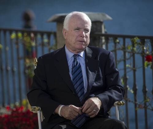 Cernobbio, Italien - Workshop THE EUROPEAN HOUSE - AMBROSETTI Forum - Im Bild: John Sidney McCain - politico americano -  0