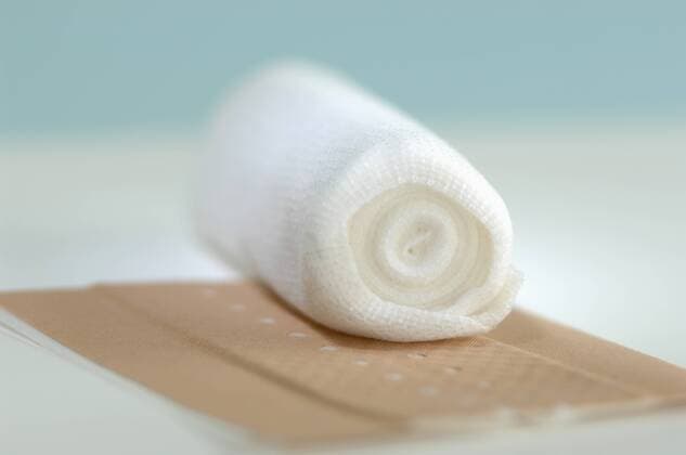 Band-aid and Gauze bandage, close-up  ASF03881