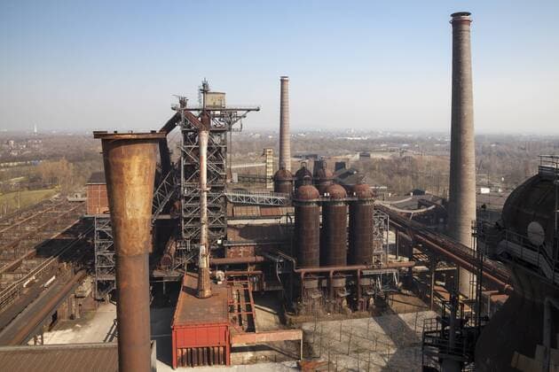 Germany, Duisburg, Landschaftspark Duisburg-Nord, View from blast furnace  WI000553