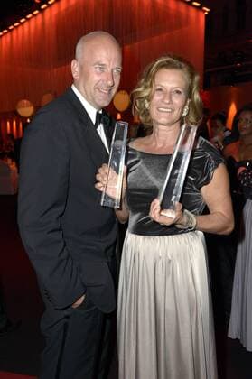 Suzanne von Borsody mit Mann Jens Schniedenharn bei der 16. Verleihung des Deutschen Fernsehpreises 2014 im Coloneum. Köln, 02.10.2014 xP.xMertensx xFuturexImage