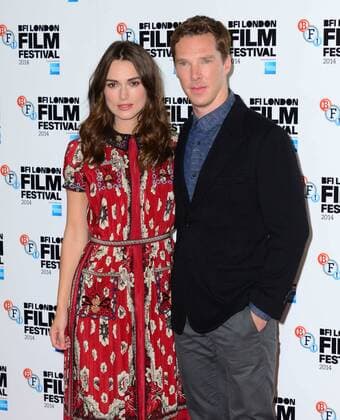 . 08 10 2014. London, United Kingdom. Keira Knightley with Benedict Cumberbatch attends press conference ahead of gala this evening to promote biopic of Alan Turing, which opens at this year s BFI London Film Festival.  xNilsxJorgensenx xi-Imagesx IIM-3159-0006
