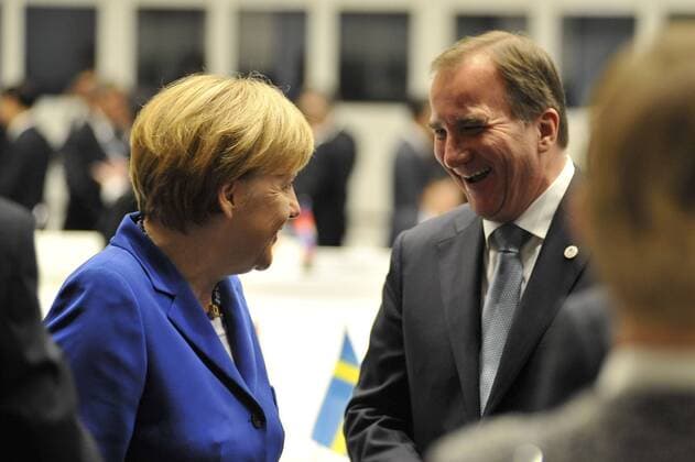 Milan ASIA-EUROPE MEETING 2014 Pictured: Angela Merkel, Stefan Löfven  RiccardoxGiordano