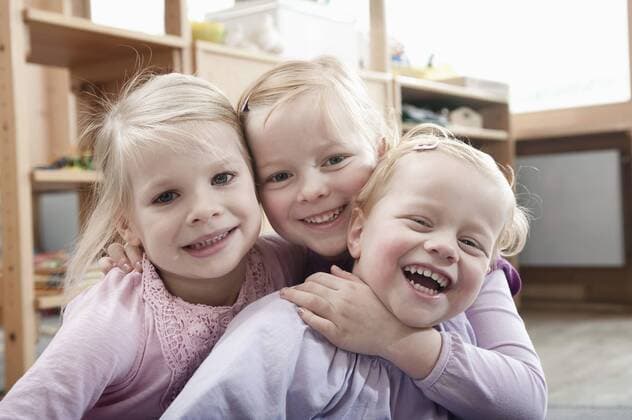 Three little girls, best friends, in kindergarten mit_2003_01353