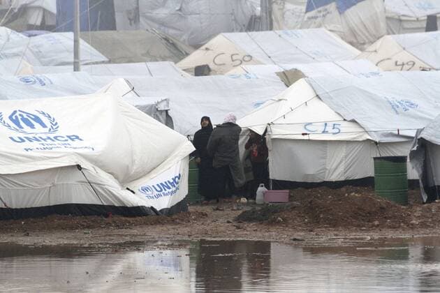 Anhaltendes Regenwetter erschwert das Leben im Flüchtlingscamp Baherka für vornehmlich syrische Bürgerkriegsflüchtlinge nahe Erbil im Nordirak snapshot B.Shamlo