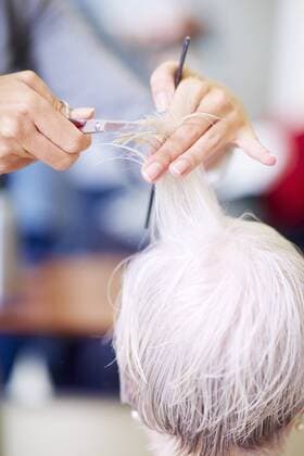 Female hairdresser s hands at work model released Symbolfoto property released  ZEF000977