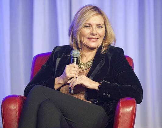 Actress Kim Cattrall answers questions during her intimate interview as the Tribute and Maverick Award honouree at the 2014 Whistler Film Festival in Whistler, British Columbia, December 6, 2014.  WHP2014120607