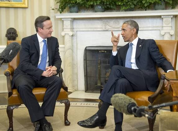 President Barack Obama meets British Prime Minister David Cameron in the Oval Office of the White House in Washington, D.C. on January 16, 2015.  WAX20140116305 RONxSACHS