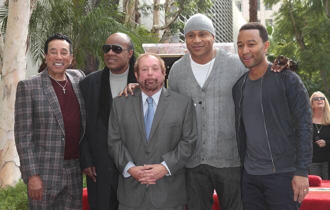 Smokey Robinson, Stevie Wonder, Ken Ehrlich, LL Cool J, John Legend KEN EHRLICH HONORED WITH A STAR ON THE HOLLYWOOD WALK OF FAME Los Angeles  Adam Orchon PicturePerfect
