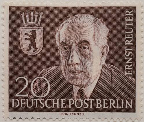  Ernst Reuter, Bürgermeister von West-Berlin 1948-1953, Porträt, deutsche Briefmarke, Berlin, 1954 ibxjon04063597.jpg
