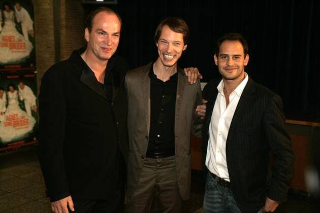 AGNES UND SEINE BRUEDER Ankunft Deutschlandpremiere - Berlin Herbert Knaup, Martin Weiss und Moritz Bleibtreu bei der Ankunft der Deutschlandpremiere AGNES UND SEINE BRUEDER im Kino International am 14.10.2004 in Berlin.