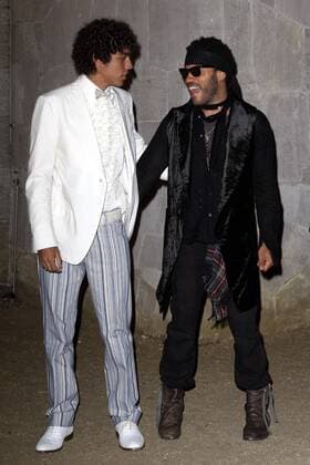 Wedding of Barbara_Becker - Potsdam Noah Becker and Lenny Kravitz at the arrival to the wedding party of Barbara_Becker and Arne_Quinze at the Castle Belvedere on the Pfingstberg in Potsdam, 12.09.2009.