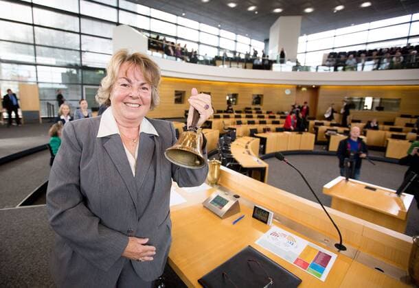 Erfurt , 141014 , Thüringer Landtag , 1. Plenarsitzung , Konstituierende Sitzung Im Bild: CDU-Abgeordnete Elke Holzapfel