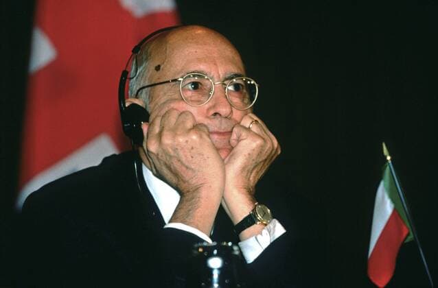 Oct. 12, 1997 - Washington, District of Columbia, USA - Italian Interior Minister Giorgio Napolitano October 12, 1997 in Washington, DC. Washington USA - ZUMAe02_