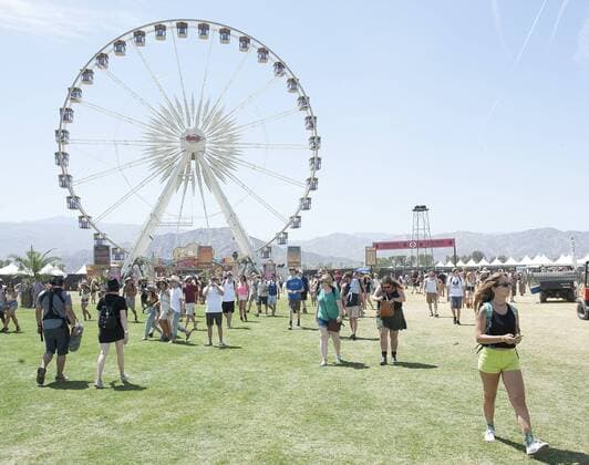 Apr 10, 2015 - Indio, California; USA - General Atmosphere of the 2015 Coachella Music & Arts Festival that is taking place at the Empire Polo Field. The three day festival will attract thousands of fans to see a variety of artist on five different stages. Copyright 2015 Jason Moore. Indio USA - ZUMAm78_