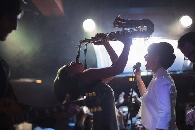 Jazz band on stage model released Symbolfoto property released  ZEF003571