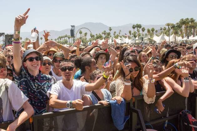 April 10, 2015 - Indio, California, U.S - Fans enjoy a performance by Vic Mensa during the three day Coachella Music and Arts Festival at Indio Polo Club in Indio, California Indio U.S. - ZUMAs135