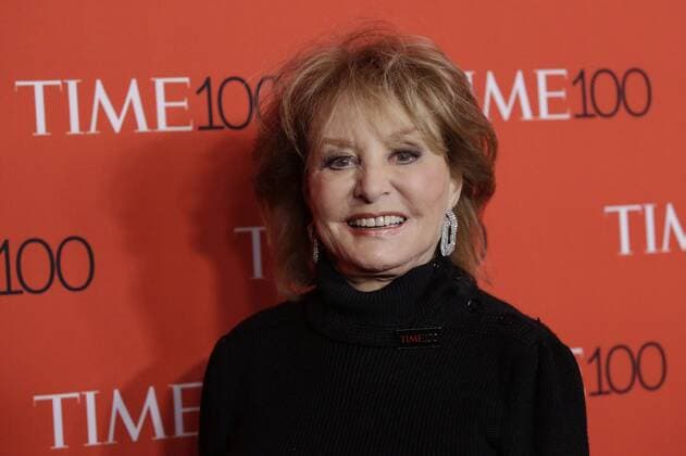 Barbara Walters arrives on the red carpet at the TIME 100 Gala at Frederick P. Rose Hall, Home of Jazz at Lincoln Center, in New York City on April 21, 2015. TIME 100 celebrates TIME s list of the 100 Most Influential People in the World.  NYP20150421149 JOHNxANGELILLO