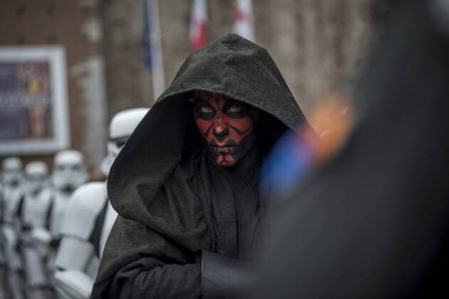 May 3, 2015 - Milan, Italy - ITALY, Milan : Star Wars Day, cosplayer dressed as a Star Wars character in Milan Center on May 3, 2015. Milan Italy  - ZUMAn230