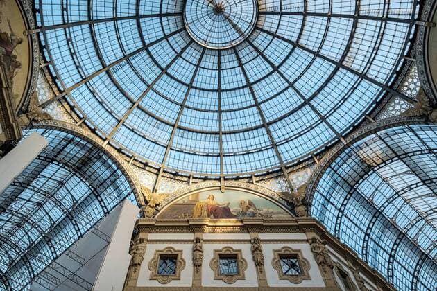 Italy, Milan, glass dome of Galleria Vittorio Emanuele II  HAM000024