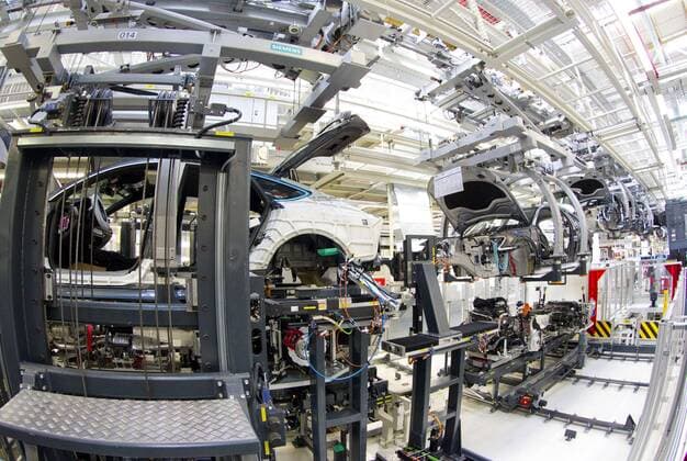 Deutsche Industriestandorte, Audi AG Werk in Neckarsulm Neckarsulm, Germany - May 22, 2015: Audi Automobile Production at the Factory in Neckarsulm Audi Automobile Production in Germany