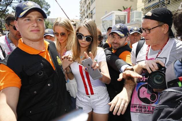 Motorsports: FIA Formula One World Championship 2015, Grand Prix of Monaco Motorsports: FIA Formula One World Championship 2015, Grand Prix of Monaco, Cara Delevingne HOCHxZWEI