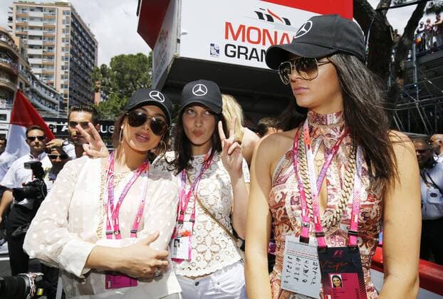 Motorsports: FIA Formula One World Championship 2015, Grand Prix of Monaco Motorsports: FIA Formula One World Championship 2015, Grand Prix of Monaco, Hailey Baldwin, Bella Hadid and Kendall Jenner HOCHxZWEI