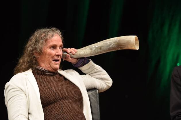 Die Künstlerin Mary Bauermeister am 27.05.2015 in Köln der 3. phil.COLOGNE, das internationale Festival der Philosophie.
