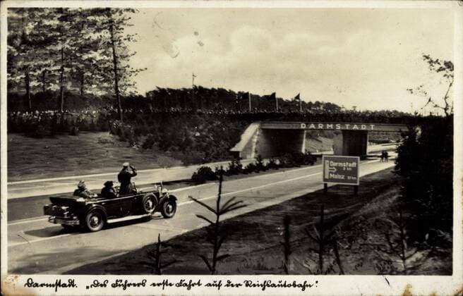 Darmstadt, Adolf Hitler auf der Reichsautobahn, Propaganda